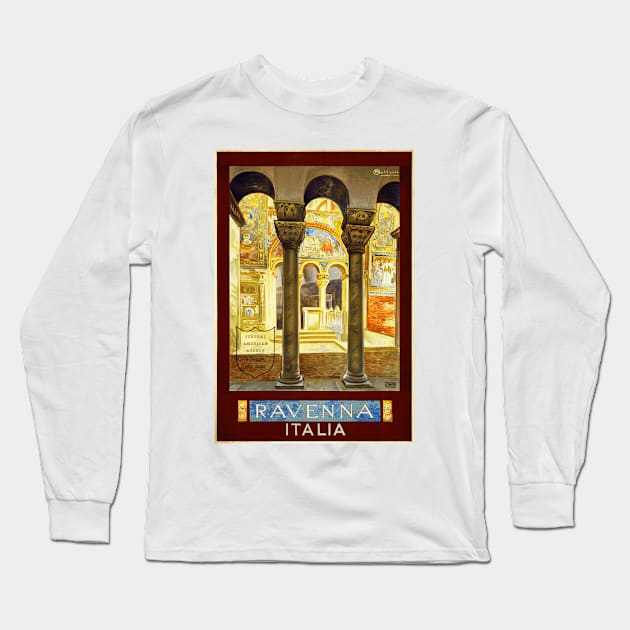 Ravenna, Italy Vintage Travel Poster Design Long Sleeve T-Shirt by Naves